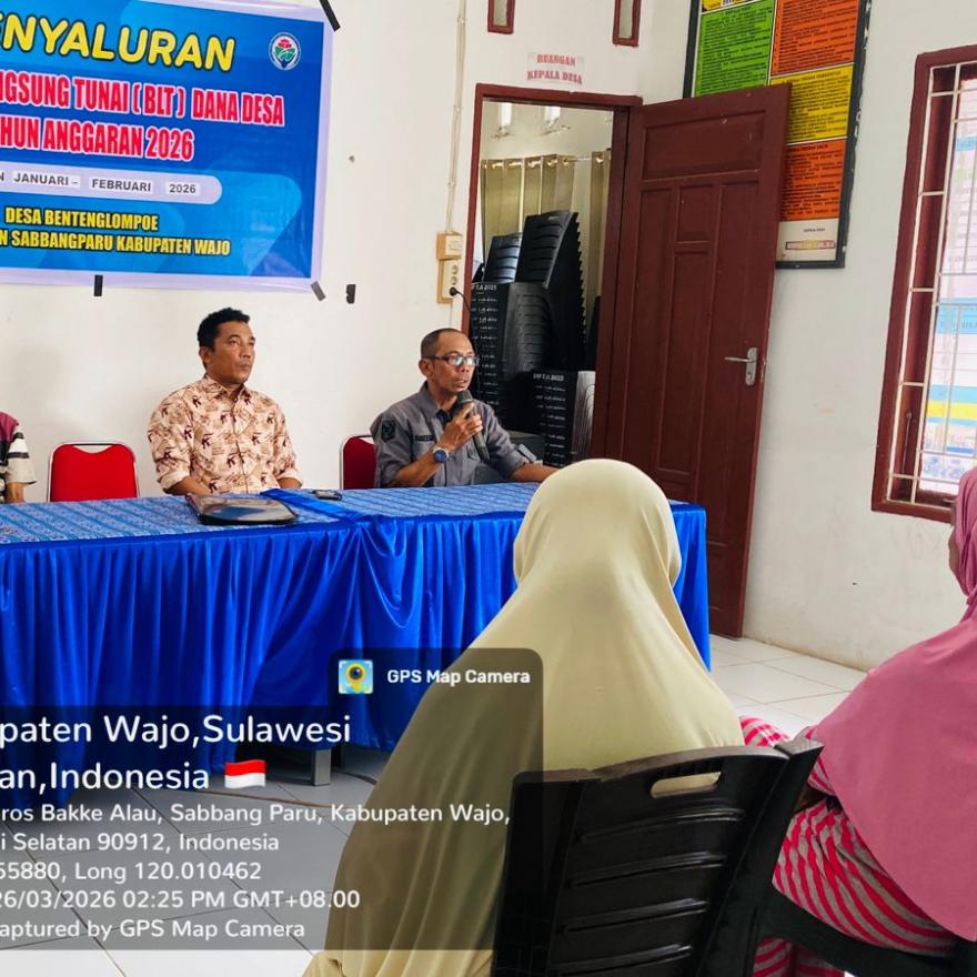 Pemerintah Desa Benteng Lompoe Salurkan BLT Dana Desa Tahap Awal Tahun 2026